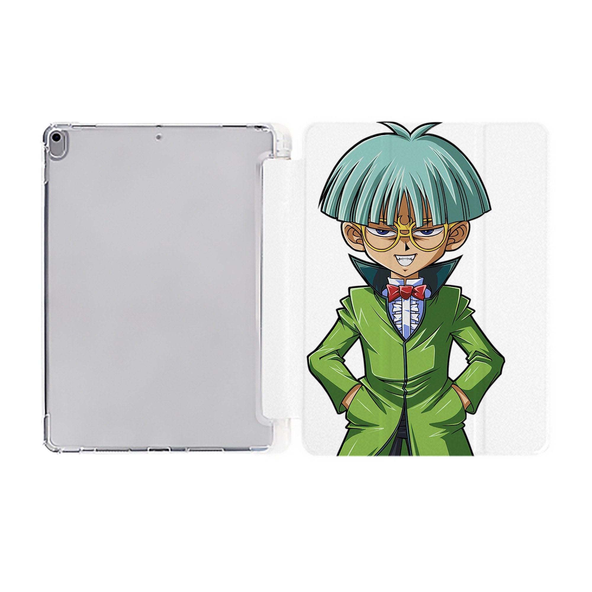 （画像用） 遊☆戯☆王 Yu-Gi-Oh! IPad ケース ペン収納付き 三つ折りスタンド PUレザー×シリコン 対応機種9.5/10.5/10.9インチ